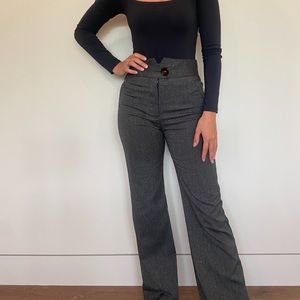 High-waisted, wide leg work pant